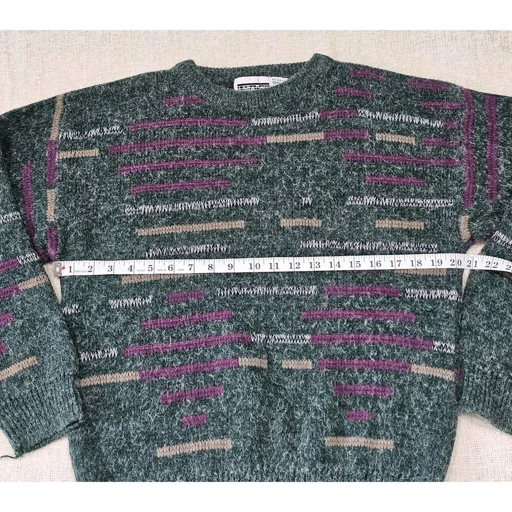 Vintage White Oak Mens Sweater Medium Soft Pullover Geometric Dad GrandpaCore‎